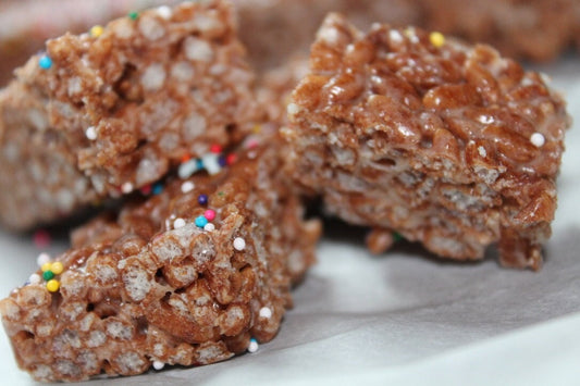 2g Net Carb Chocolate Keto/GF/SF Rice Krispy Treats